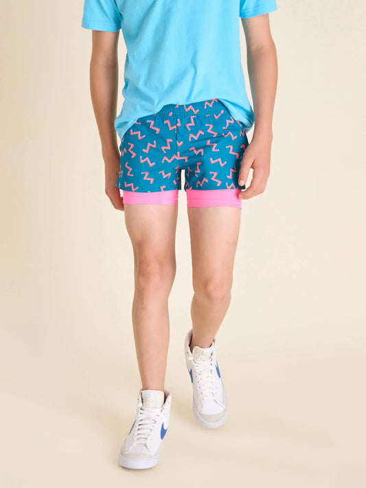 The Twist and Squiggle- Blue (Boys Ultimate Training Short)