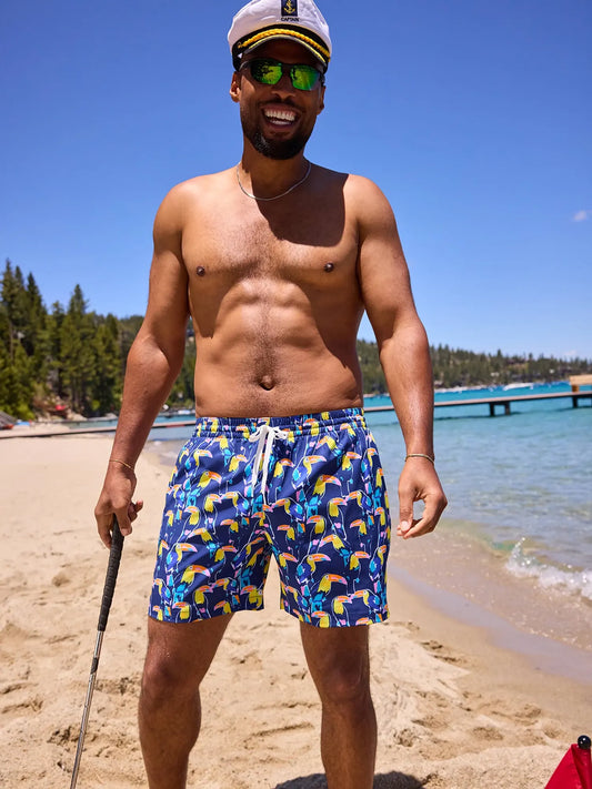 The Toucan Play At That Games 5.5" (Classic Lined Swim Trunk)