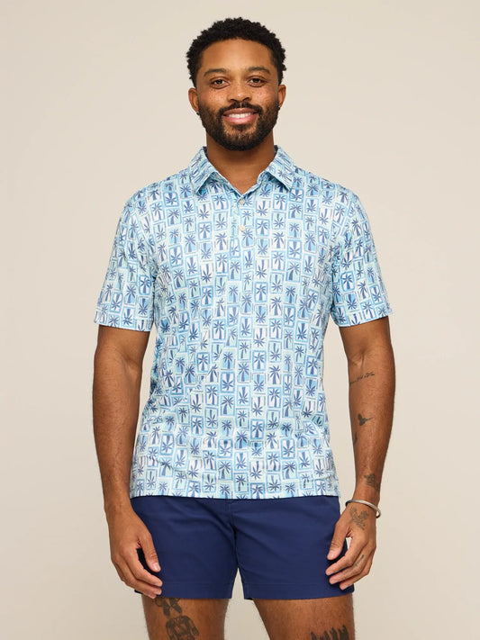 The Miami Mosaic (Performance Polo)- Blue