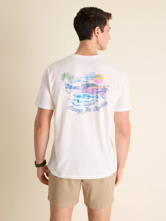 The Captain's License (Non Pocket Graphic T-Shirt) - White