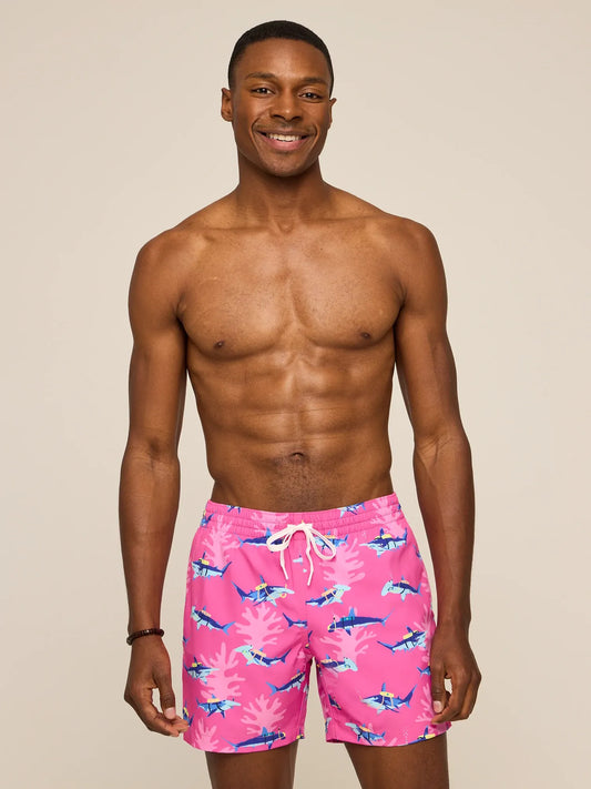 The Great Pink Sharks 5.5" (Classic Swim Trunk)