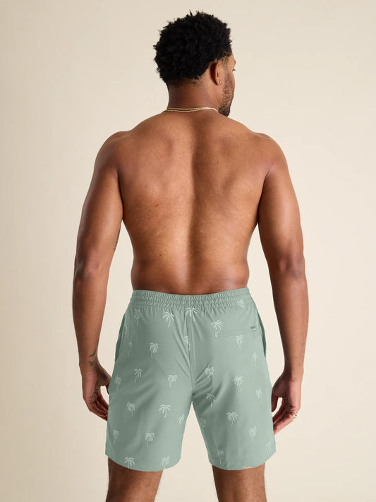 The Midnight Palms 7" Classic Lined Swim Trunk - Olive