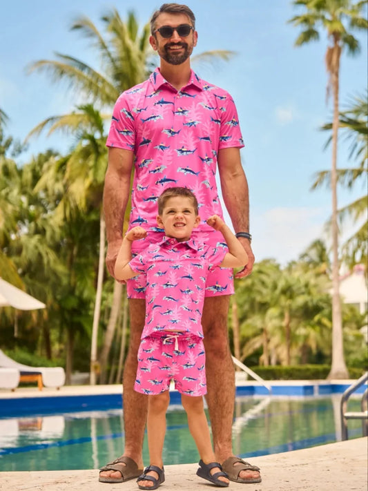The Great Pink Shark (Boys Performance Polo)