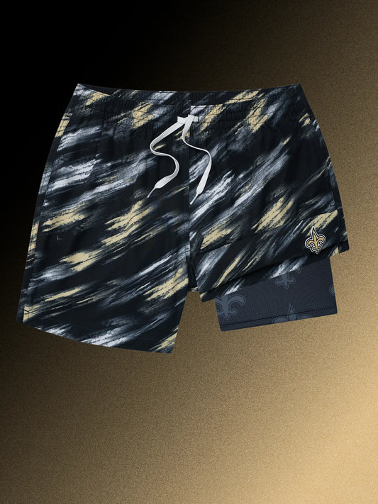 The Color Blitz Saints 5.5" (Classic Lined Swim Trunk)