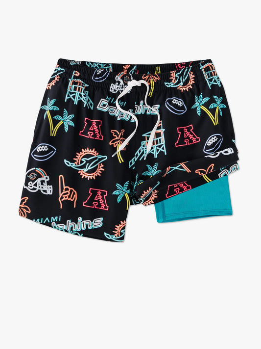 The Neon Dolphins 5.5" (NFL Classic Lined Swim Trunks)